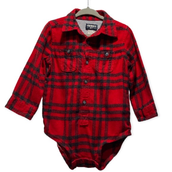 OSHKOSH BOGOSH BOY’S FLANNEL SIZE:24M - Picture 1 of 11
